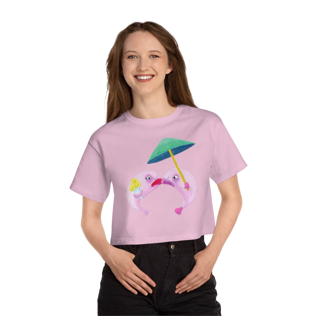 Blob Fish Romance Cropped T-Shirt